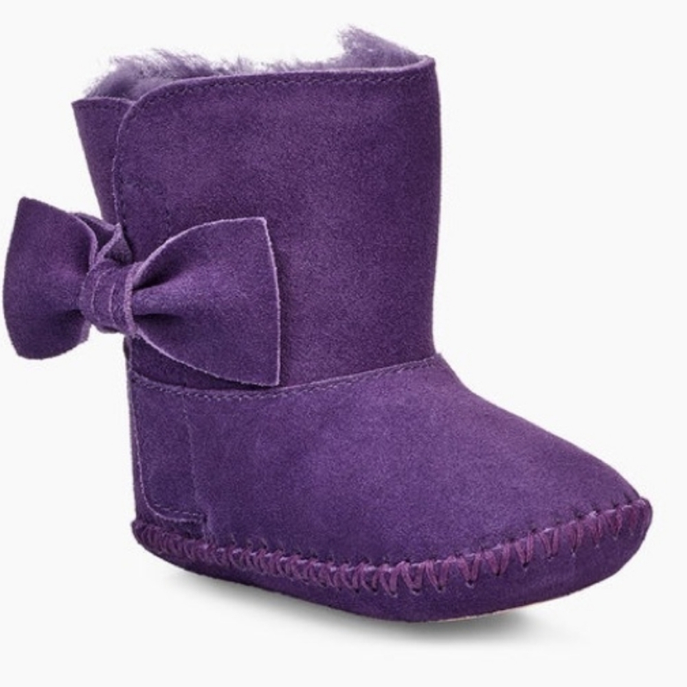 Ugg Infant Cabby bow boots in purple, size 2/3
